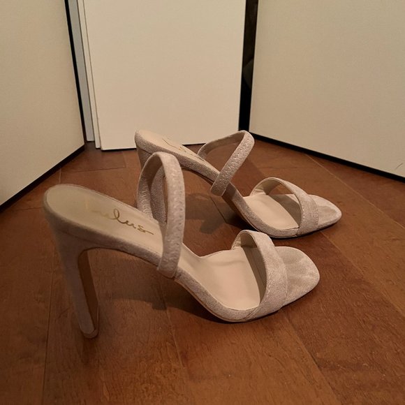 Lulus Shoes - Lona Suede Light Nude High Heel